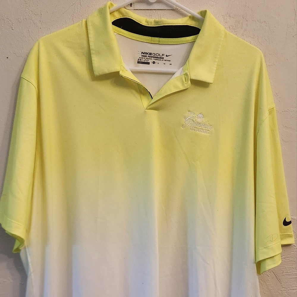 Nike Yellow and White Gradient Polo Shirt